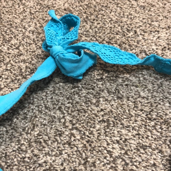 Lace Teal Swimsuit top - Picture 3 of 5